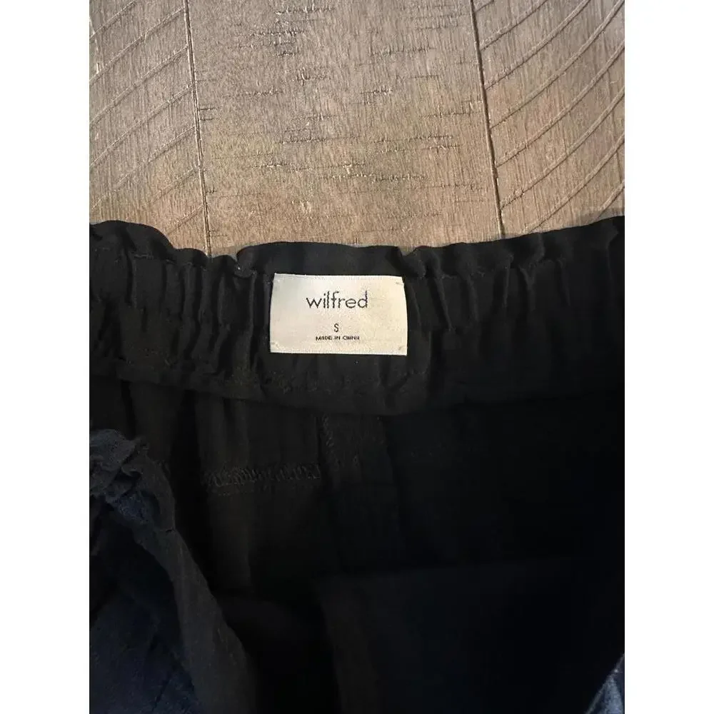 Aritzia Wilfred Silk Blend Marais Paper Bag Pull on Pants Black Women’s sz Small - Picture 7 of 15